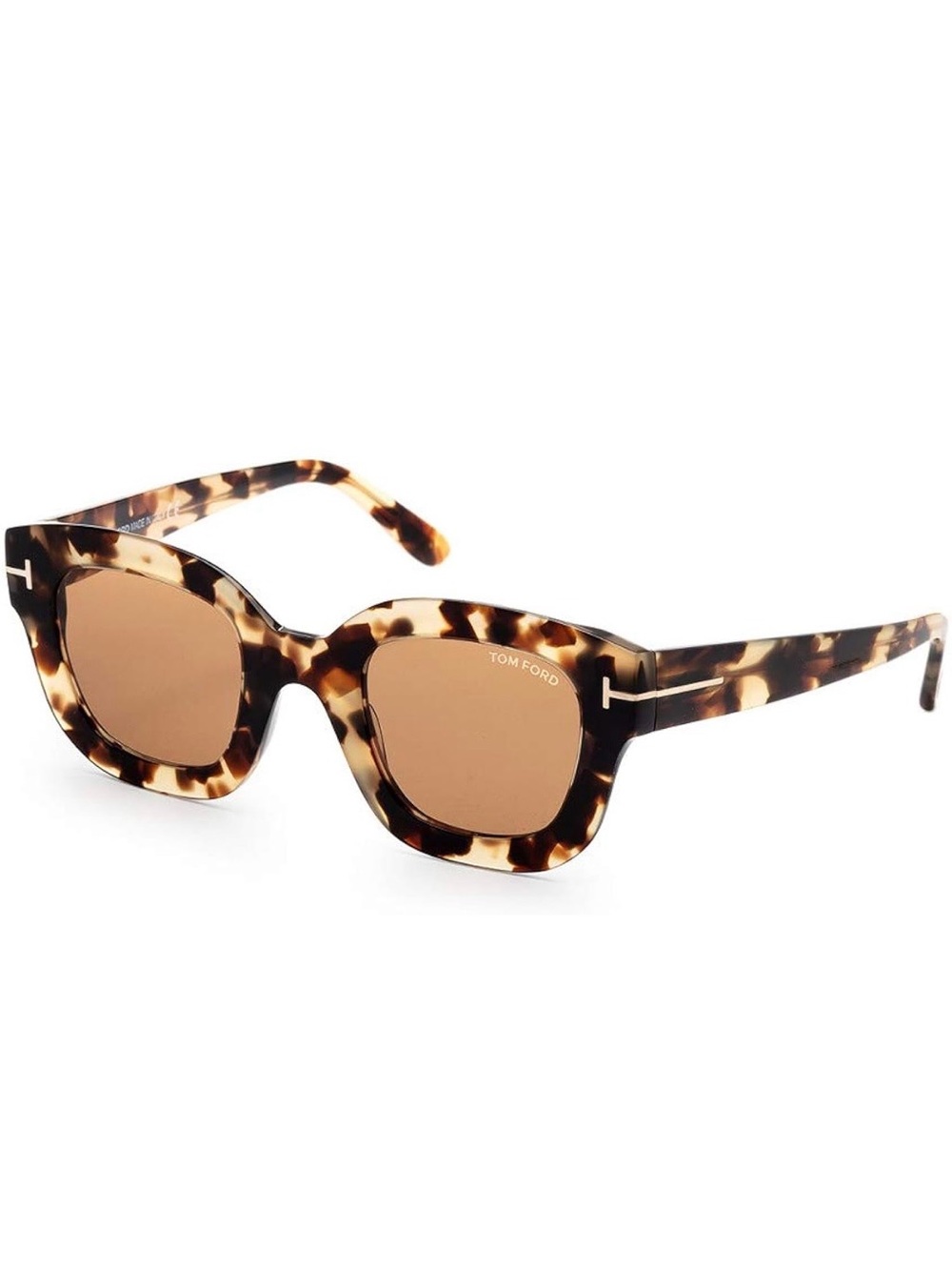 Tom Ford Tortoiseshell Square Sunglasses with Brown Lenses